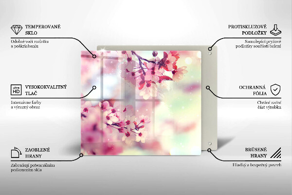 Steklena podloga za rezanje Narava jablanovih cvetov