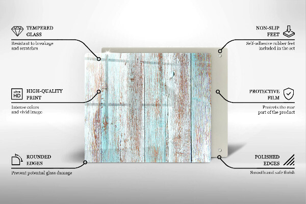 Steklena podloga za rezanje Stare vintage deske