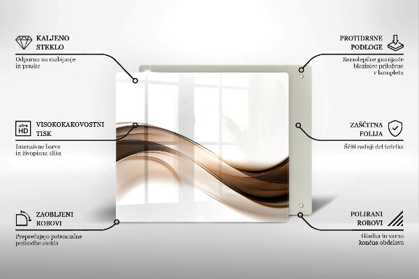 Steklena podloga za rezanje Abstraktne rjave črte