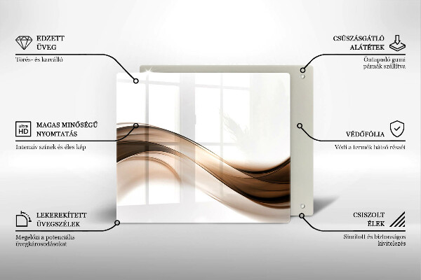 Steklena podloga za rezanje Abstraktne rjave črte