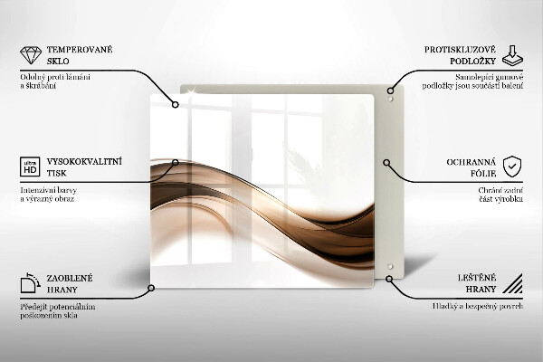 Steklena podloga za rezanje Abstraktne rjave črte