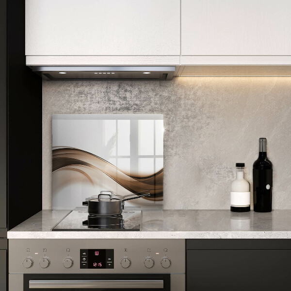 Steklena podloga za rezanje Abstraktne rjave črte