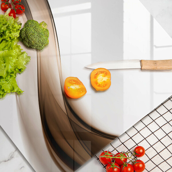 Steklena podloga za rezanje Abstraktne rjave črte