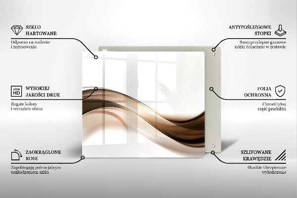 Steklena podloga za rezanje Abstraktne rjave črte