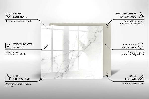 Steklena podloga za rezanje Marmorno kamnito ozadje
