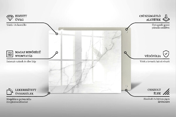 Steklena podloga za rezanje Marmorno kamnito ozadje