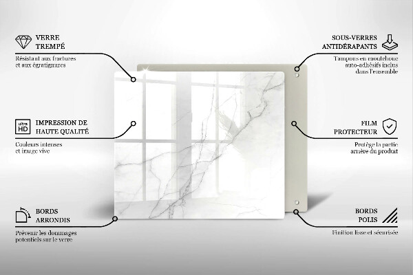 Steklena podloga za rezanje Marmorno kamnito ozadje