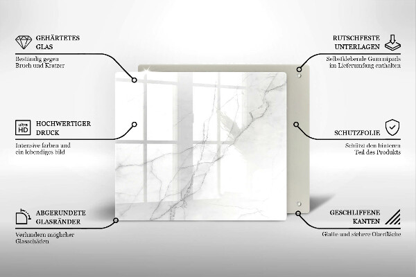 Steklena podloga za rezanje Marmorno kamnito ozadje