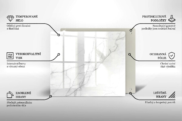 Steklena podloga za rezanje Marmorno kamnito ozadje