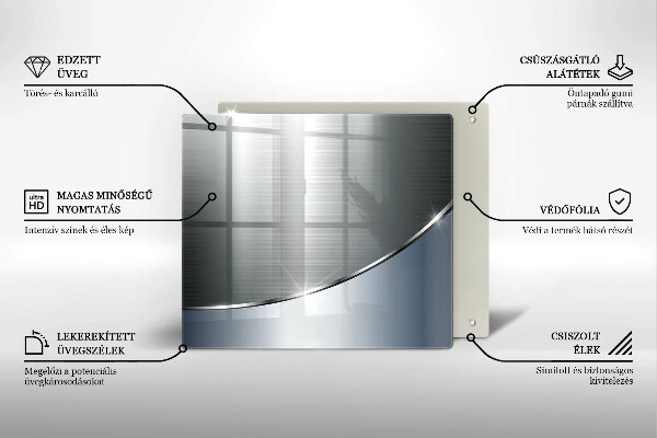 Steklena podloga za rezanje Kovinski abstraktni vzorec