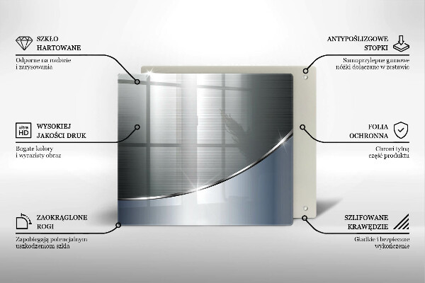 Steklena podloga za rezanje Kovinski abstraktni vzorec