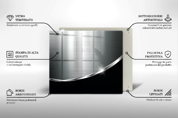 Steklena podloga za rezanje Abstrakcija s kovino