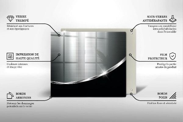 Steklena podloga za rezanje Abstrakcija s kovino