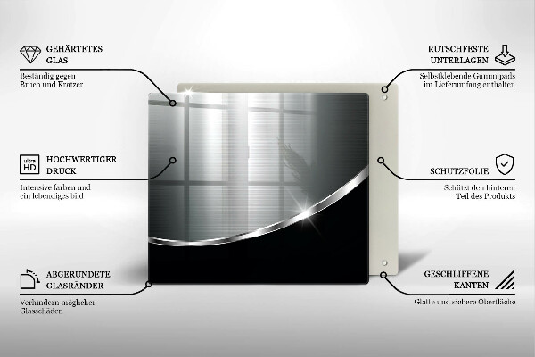 Steklena podloga za rezanje Abstrakcija s kovino