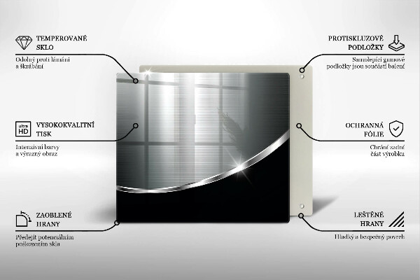 Steklena podloga za rezanje Abstrakcija s kovino