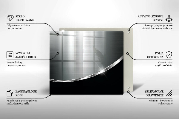 Steklena podloga za rezanje Abstrakcija s kovino