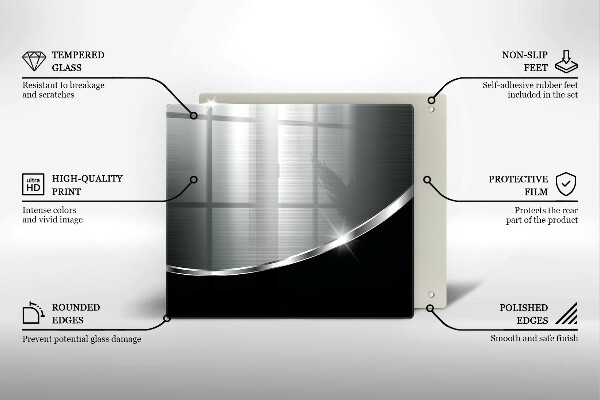 Steklena podloga za rezanje Abstrakcija s kovino