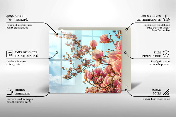 Steklena podloga za rezanje Drevo rožnatih cvetov