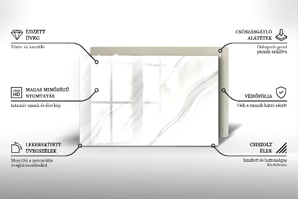 Steklena podloga za rezanje Nežen marmor