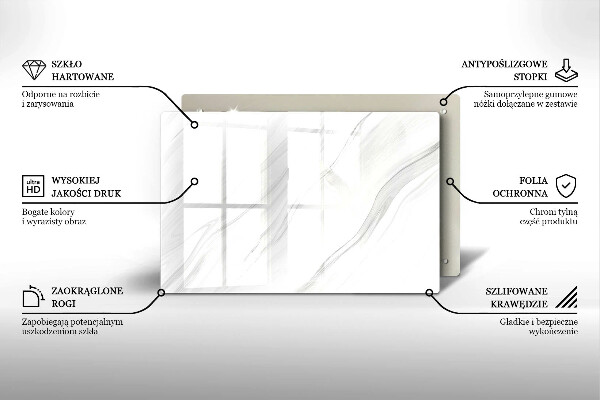 Steklena podloga za rezanje Nežen marmor