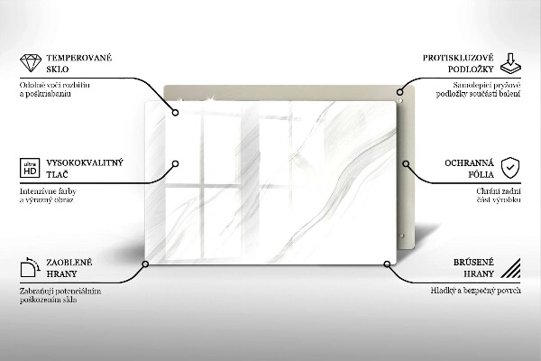 Steklena podloga za rezanje Nežen marmor