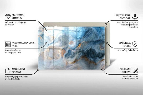 Steklena podloga za rezanje Tekstura marmorja