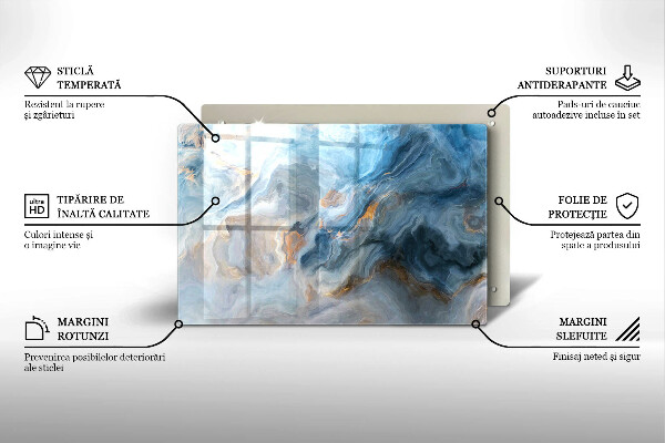 Steklena podloga za rezanje Tekstura marmorja