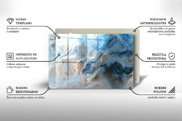 Steklena podloga za rezanje Tekstura marmorja