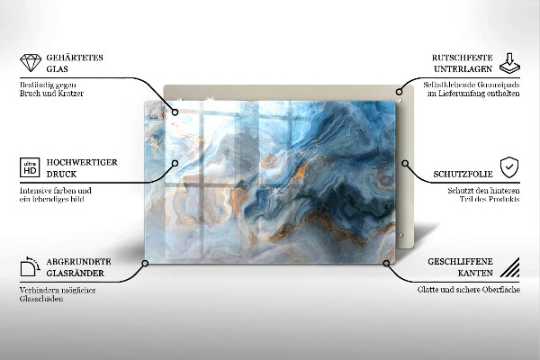 Steklena podloga za rezanje Tekstura marmorja