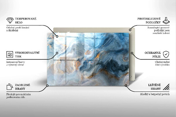 Steklena podloga za rezanje Tekstura marmorja