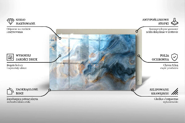 Steklena podloga za rezanje Tekstura marmorja