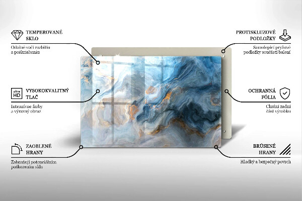 Steklena podloga za rezanje Tekstura marmorja