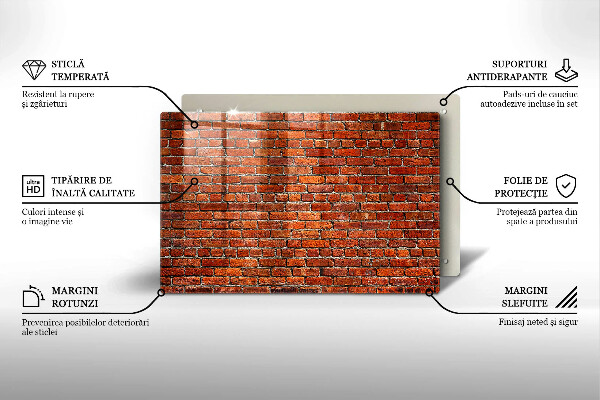 Steklena podloga za rezanje Stena iz opečne stene