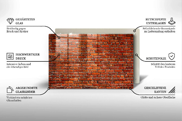 Steklena podloga za rezanje Stena iz opečne stene