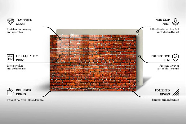 Steklena podloga za rezanje Stena iz opečne stene