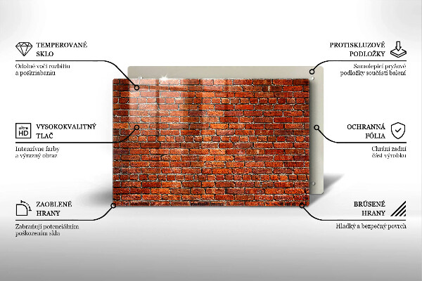 Steklena podloga za rezanje Stena iz opečne stene