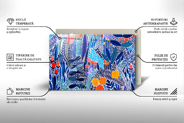 Steklena podloga za rezanje Pobarvan travnik