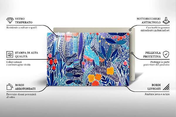 Steklena podloga za rezanje Pobarvan travnik