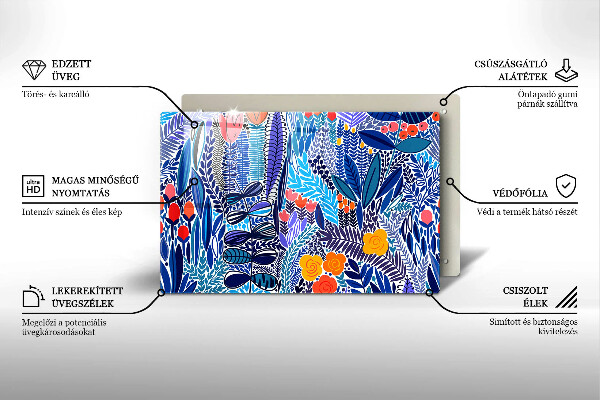 Steklena podloga za rezanje Pobarvan travnik