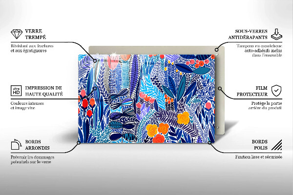 Steklena podloga za rezanje Pobarvan travnik