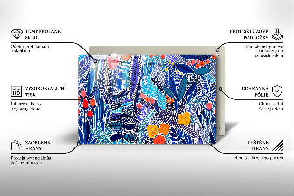 Steklena podloga za rezanje Pobarvan travnik