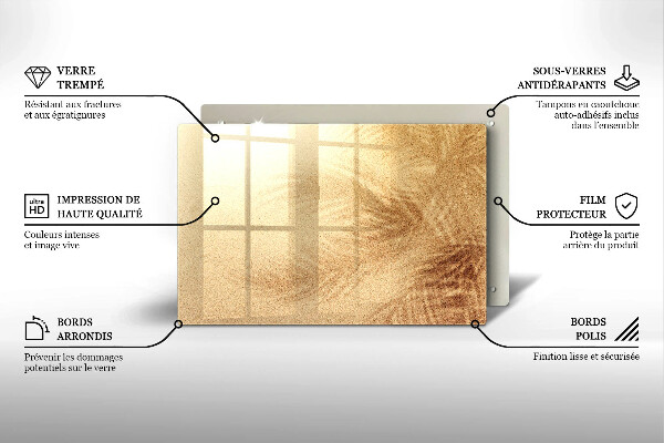 Steklena podloga za rezanje Počitnice na peščeni plaži