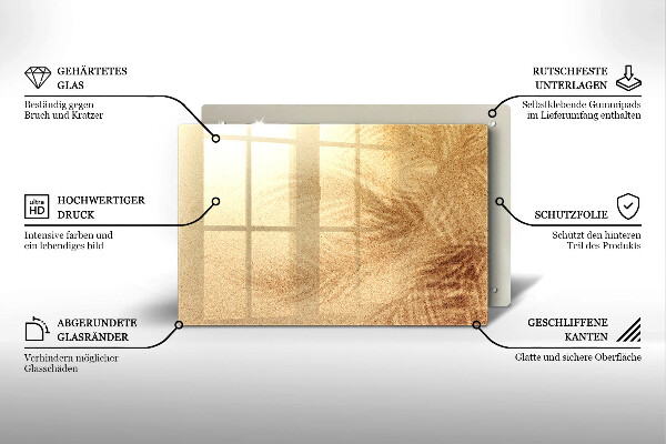 Steklena podloga za rezanje Počitnice na peščeni plaži