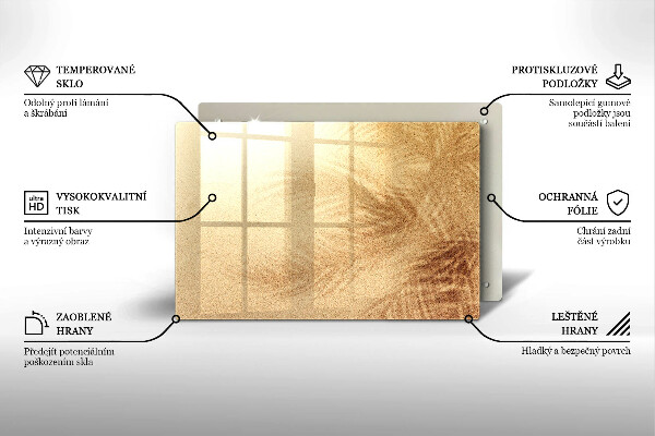 Steklena podloga za rezanje Počitnice na peščeni plaži