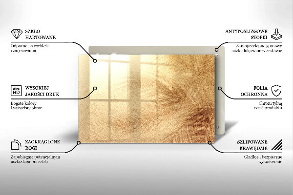 Steklena podloga za rezanje Počitnice na peščeni plaži