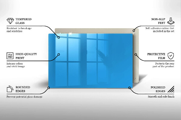 Steklena podloga za rezanje Modra barva