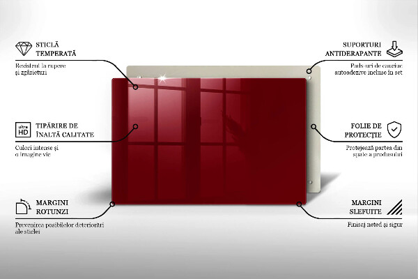 Steklena podloga za rezanje Bordo barva