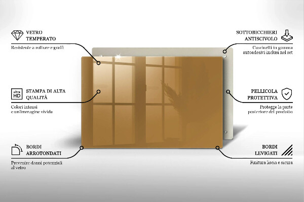 Steklena podloga za rezanje Bež barva