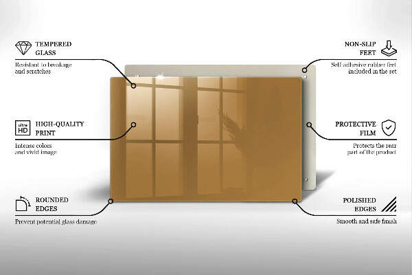 Steklena podloga za rezanje Bež barva