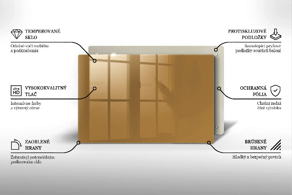 Steklena podloga za rezanje Bež barva